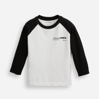 Blusa de algodão infantil manga raglan texturizada off white