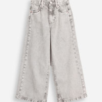 Calça jeans infantil wide leg cinza
