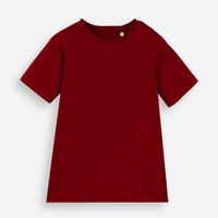Camiseta de algodão infantil manga curta básica vinho