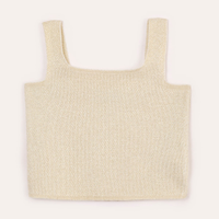 Cropped de tricot infantil com lurex dourado