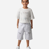 Camiseta infantil de algodão one piece holográfica off white