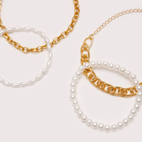 Kit de 4 pulseiras dourada