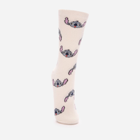 Meia feminina de tricot cano longo stitch com antiderrapante off white