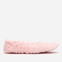 Meia feminina sapatilha fleece estrelas rosa