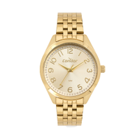 Kit relógio feminino condor analógico co2035nfjk4x dourado