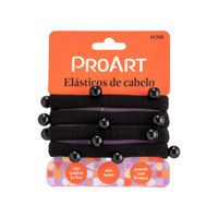 Kit de 4 elásticos de cabelo proart pearl preto