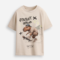 Camiseta capivara skate bege