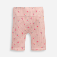Bermuda ciclista infantil canelada floral rosa