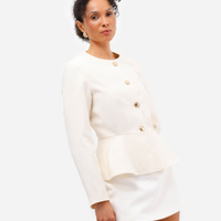 Blazer peplum feminino off white