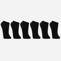 Kit de 6 meias cano curto preto