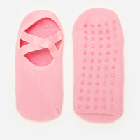 Meia feminina sapatilha com antiderrapante rosa