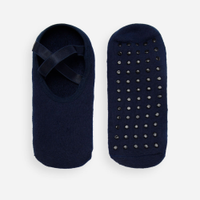Meia feminina sapatilha com antiderrapante azul