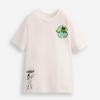 Camiseta infantil de algodão minecraft off white