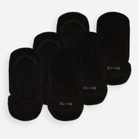 Kit de 3 pares de meias femininas invisíveis preto