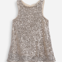 Vestido infantil de paetê dourado