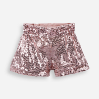 Short clochard infantil de paetê rosa