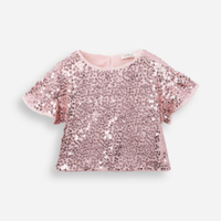 Blusa infantil de paetê rosa