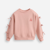 Blusão infantil de moletom com laços rosa
