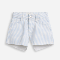 Short infantil jeans listrado azul