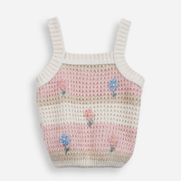 Blusa infantil de tricot com flores aplicadas colorido