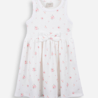 Vestido infantil com laço texturizado floral colorido