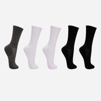 Kit de 5 meias cano longo esportivas caneladas colorido