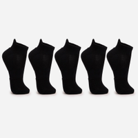 Kit de 5 meias esportivas masculinas cano curto preto