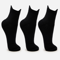Kit de 3 meias masculinas cano médio esportiva preta