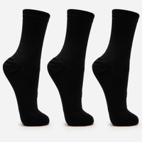 Kit de 3 meias masculinas cano alto esportiva preta