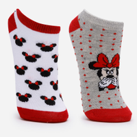 Kit de 2 meias infantis cano baixo minnie colorido