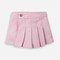 Short saia de algodão com pregas rosa