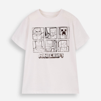 Camiseta infantil minecraft off white