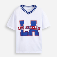 Camiseta infantil esportiva gola v los angeles off white