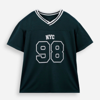 Camiseta infantil esportiva gola V verde