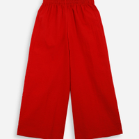 Calça pijama infantil de algodão texturizada vermelha
