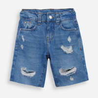 Bermuda infantil jeans destroyed azul