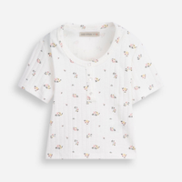 Blusa juvenil flores off white
