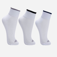 Kit de 3 meias esportivasfemininas cano médio branco