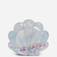 Bolsa infantil concha metalizada prateada