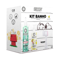 Kit infantil snoopy sabonete facil hidratante corporal e esponja banho
