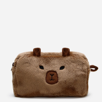 Nécessaire de pelúcia capivara marrom