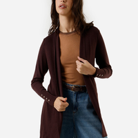 Cardigan feminino de tricot marrom