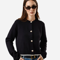 Casaco feminino de tricot preto