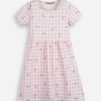 Vestido infantil de algodão xadrez colorido