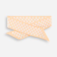Lenço faixa xadrez acetinado amarelo