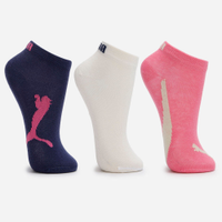 Kit de 3 meias infantis cano curto puma colorido