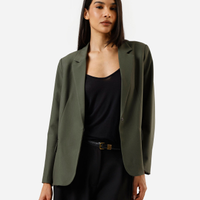 Blazer de alfaiataria feminino com ombreiras verde