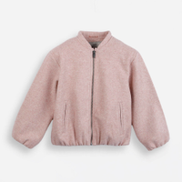 Jaqueta bomber infantil manga longa texturizada rosa