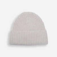 Gorro de tricot chenille canelado cinza