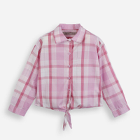Camisa xadrez infantil com nózinho rosa